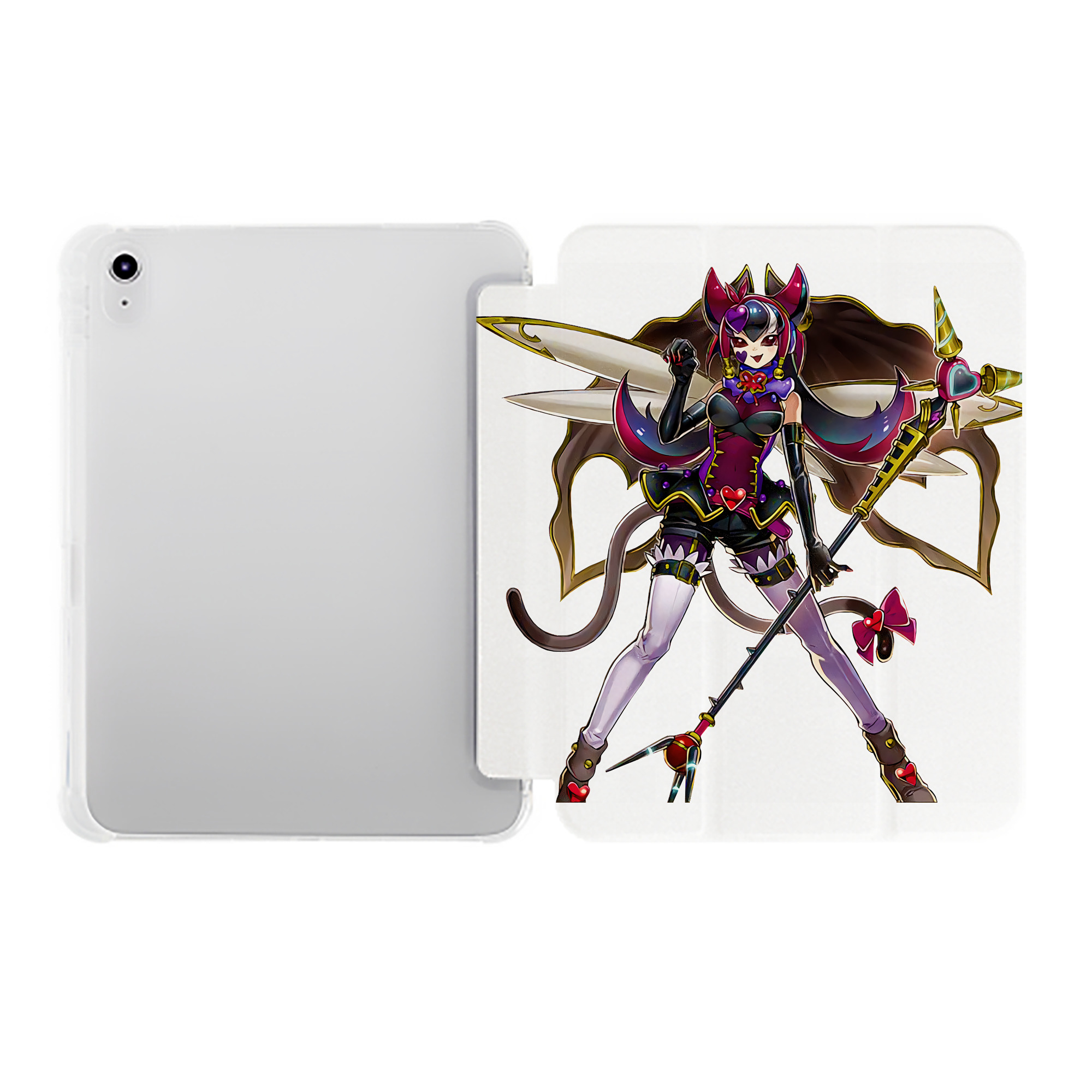 （画像用） 遊☆戯☆王 Yu-Gi-Oh! IPad ケース ペン収納付き 三つ折りスタンド PUレザー×シリコン 対応機種9.5/10.5/10.9インチ